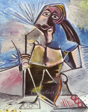 パブロ・ピカソ Painting - 座る男性 1971 年キュビズム パブロ・ピカソ